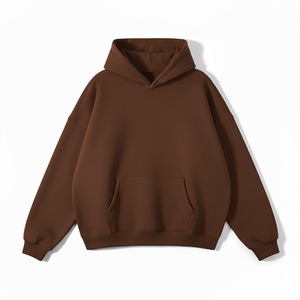 Fabrication de sweats à capuche courts et amples de haute qualité, sans cordon, en coton lourd 480 500 g/m², pull à capuche surdimensionné - Product Image 4