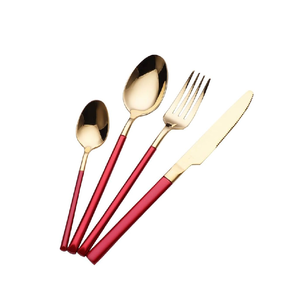 Juego de cubiertos con mango de boda de acero inoxidable, juego de cubiertos de 72 piezas/84 piezas con caja de regalo de cuero - Product Image 1