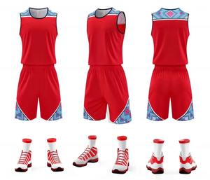 Maillots de basket-ball de haute qualité pour adultes, respirants, imprimés par transfert thermique, tissu 160g, ensembles à manches courtes - Product Image 4