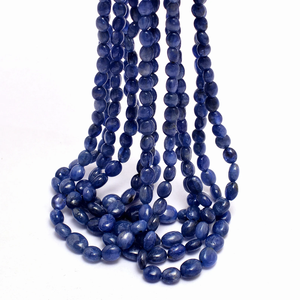 AAA + naturel bleu saphir lisse perles ovales pierres précieuses 3x4mm-5x7mm perles saphir bleu pierres précieuses perles lisses pour bijoux - Product Image 3