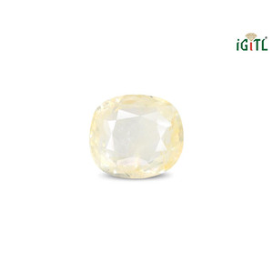 Saphir Jaune Naturel (Pukhraj) 5,67 Carats, Pierre Précieuse Facettée de Forme Ovale, Pierre Rouge avec Taille de 1,5 mm et Hauteur de 8 mm - Product Image 1