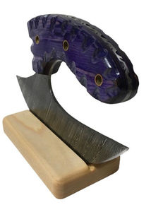 Venta al por mayor personalizado de alta calidad OEM ODM servicio profesional hecho a mano hoja de acero de Damasco púrpura mango de madera Funda de cuero - Product Image 6