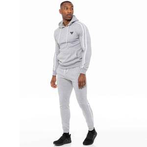 <b>Tracksuit</b> Custom Men's <b>Tracksuit</b> Slim Fit High Quality fabric Fleece pullover Suit Sets Men <b>plain</b> <b>Tracksuit</b> Wholesale Gym wear - Product Image 5