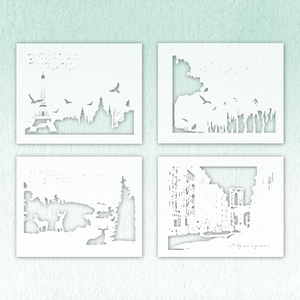 Pochoir de peinture durable en forme de Tour Eiffel, modèle de dessin réutilisable en PET pour le bois et les murs - Product Image 2