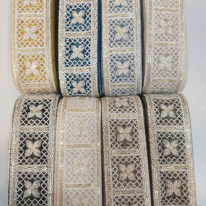 Flower Lace Border Modification Lace <b>White</b> Custom Designs and Color Floral Cotton Lace Embroidered f - Product Image 1