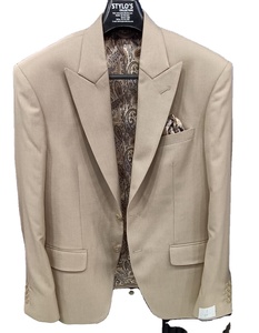 Hommes # Costume d'affaires sur mesure taille plus 201, blazer à manches longues, col cranté, simple boutonnage, anti-froissement, respirant, 100% laine - Product Image 1