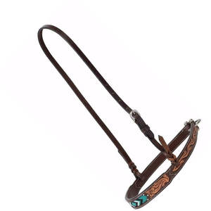 Cabecera de caballo con cuentas de diamante turquesa, calzones de caballo de cuero occidental para montar en sendero, equino ajustable - Product Image 5