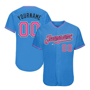 Maillot de baseball de qualité supérieure, couleur bleue avec design à rayures, vêtements de sport en polyester, chemises de sport avec design personnalisé - Product Image 5