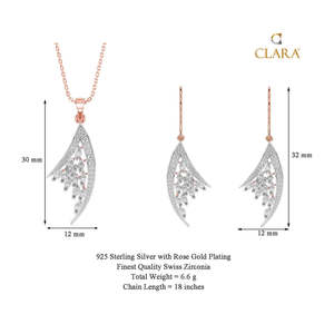 Ensemble de boucles d'oreilles et collier avec pendentif lys en argent sterling 925, bijoux fins CLARA - Product Image 4