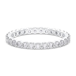 1.00กะรัต F-G/เทียบกับสายรัดเพชรทรงกลมสำหรับผู้หญิงที่ปลูกในห้องทดลองผลิตด้วยทองคำขาว - Product Image 1