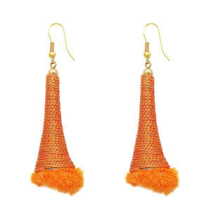 Pendientes de Moda Kriaa de Aleación de Zinc Chapados en Oro con Hilo Naranja, para Uso Casual y de Fiesta, Estilo 1308318D - Product Image 1