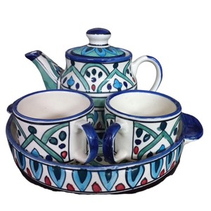 Elegant Ceramic Kettle <b>Set</b> with Matching <b>Cups</b> Durable Porcelain <b>Tea</b> Kettle for Stylish Serving and Brewing Available for Sale - Product Image 1