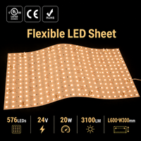 Panneau LED haute efficacité 576 LED 24V, feuille de rétroéclairage ultra-fine et flexible haute densité pour comptoir de cuisine en marbre