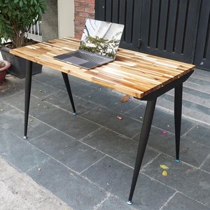 HBWD018 120x60cm Wooden Computer Desk Tram Wood with Iron Cone Legs - Product Image 4
