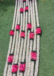 Élégance florale pour toutes les occasions Guirlandes de fleurs en tissu et bourgeons de jasmin artificiels Mogra Toran Tentures pour décor de festival - Product Image 4