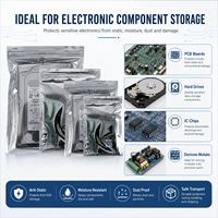 Sac antistatique pour électronique, fermeture éclair, protection contre l'humidité, pour blindage ESD, imprimé en gravure, argent transparent, 25x20 203x254mm