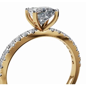 Bague de luxe en diamant de laboratoire Last Princess avec accents radiants 0,581 ct Or 9 carats 14 carats 18 carats Fournisseur OEM en gros - Product Image 3