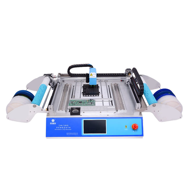 Two Cameras Smd Led Production Line SMT Pick and Place Machine CHM-T48VB, Visual Smt Pick and Place Machine, 58 Feeders SMT