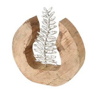 Sculpture d'arbre en or moderne, artisanale, en métal doré, avec base en pierre de travertin naturelle, décoration de table artistique de luxe, accent pour la maison - Product Image 2