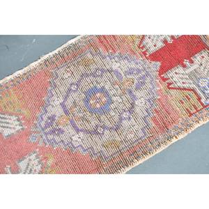 Vintage Turkish Oriental <b>Wool</b> Rug <b>Red</b> Beige Patchwork Design 150 X 310ft Flat Weave Latex Backing for Living Room Decorations - Product Image 5