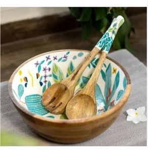 Bol multifonctionnel pour la maison et la restauration, nouvelle arrivée, bol en bois émaillé imprimé, forme arrondie - Product Image 1