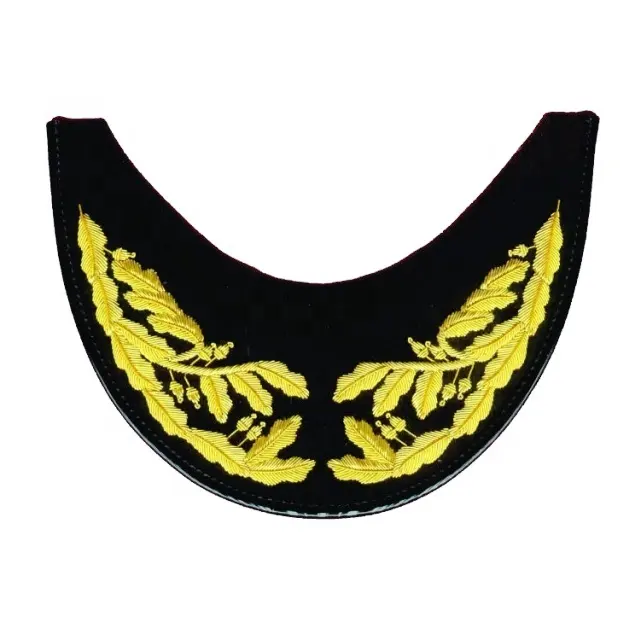 Visera de pico bordado de alambre de lingotes de oro de hojas para gorra de pico de oficiales Picos uniformes bordados de alta calidad en diferentes diseños