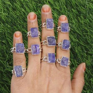 Tanzanite Sterling Silver Ring Genuine Gemstone Birthstone Ring for Her Handmade December Gift Jewelry - Product Image 1