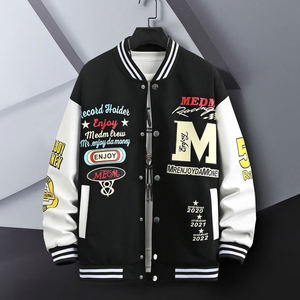 Chaquetas de Béisbol Personalizadas con Bordado Chenille, Chaquetas de Béisbol para Hombre de Lana y Lona, Cuello Alto, Impermeables y Transpirables - Product Image 3