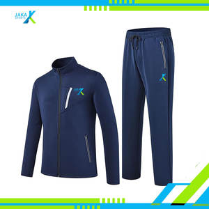 Ensemble de survêtements athlétiques pour hommes, deux pièces, survêtement, tenue de jogging, vêtements de sport décontractés à fermeture éclair complète pour la course à pied - Product Image 2