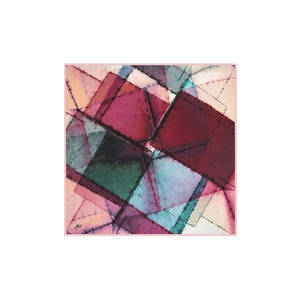 Burgundy Floral Polyester Square <b>Scarf</b> for Summer - Product Image 1