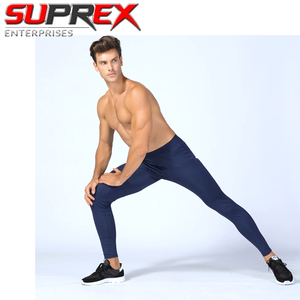 Leggings de compression pour hommes, longueur intégrale, taille élastique, tissu à séchage rapide offrant un confort extensible et un soutien pour la salle de sport et la course à pied - Product Image 5