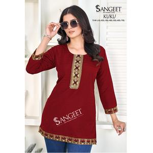 Top corto de rayón moderno de diseñador para el trabajo Calidad de mujer Moda india y pakistaní a buen precio Calidad de exportación - Product Image 1