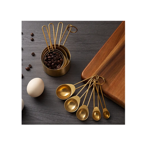 Brass <b>Measuring</b> Cups and <b>Spoons</b> With Wooden Handle for Dry/Liquid Ingredients Baking Used <b>Measuring</b> <b>Spoon</b> - Product Image 4