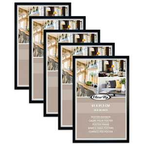 Ensemble de 5 cadres photo carrés créatifs en bois pour affiches et photos, 61 x 91,5 cm, noir - Comprend les tailles 8x10, 11x14, 12x16 - Product Image 3