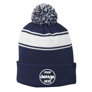Unisex personalizado añadir su propio logotipo textos POM Beanie sombreros de invierno Logotipo de alta calidad gorros con bordado de precisión - Product Image 5