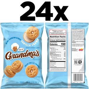 Mini-biscuits de grand-mère, biscuits fourrés à la crème vanille, sachet de biscuits de 3,71 oz, (lot de 24) - Product Image 5