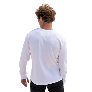 T-shirt à manches longues pour homme, col en V, 100% coton biologique de luxe, pré-rétréci, certifié GOTS, respirant, coupe ajustée - Product Image 6