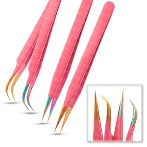 La pointe incurvée permet un placement parfait des faux cils en acier inoxydable multi-pointe extension de cils pince à épiler - Product Image 1