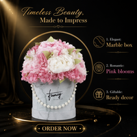Décoration d'intérieur : Bouquet éternel stabilisé longue durée de roses, hortensias et pivoines naturelles préservées