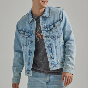 Venta al por mayor Última Venta caliente Chaqueta de mezclilla Hombres Casual Regular Fit Jeans Chaqueta de mezclilla de alta calidad Bolsillo delantero Ecológico - Product Image 4