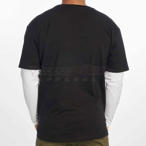 เสื้อยืดแขนยาวผ้าฝ้ายสองชั้นสำหรับผู้ชาย, เสื้อยืดแขนยาวสไตล์สตรีทเสื้อยืดแฟชั่นลำลอง - Product Image 3