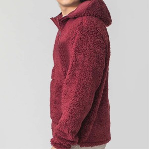 Sudadera con capucha Premium Sherpa Fleece Quarter-Zip-Sudadera de Jersey acogedora y cómoda-Ideal para clima frío y ropa informal - Product Image 2