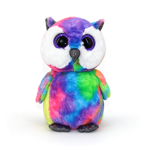 Unique plush Rainbow Tie Dye Owl Plush <b>Toy</b>, Cute Big Purple Glitter Eyes <b>Stuffed</b> Owl Animal, <b>Soft</b> Sitting Owl Doll - Product Image 5