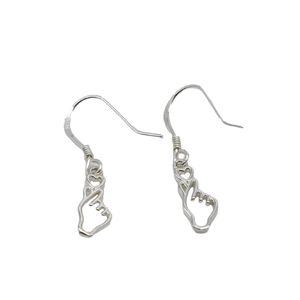 Wholesale Love Hand Sign <b>Earrings</b> Sterling <b>Silver</b> 925 <b>Heart</b>-Shaped Ear Hoop Christian Religious Symbol Gift for Her - Product Image 2
