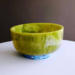 Cuencos para Servir Hechos a Mano con Remolino Azul y Blanco de Resina, Pulidos, Ecológicos, de Origen Indio, Aptos para Lavavajillas, Decorativos - Product Image 5