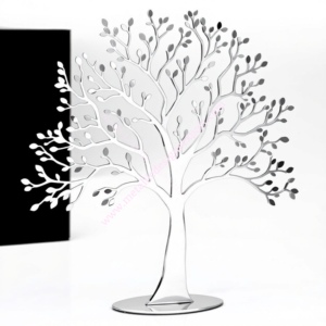 Finition polie de décor d'arbre en aluminium contemporain avec des branches feuillues pour un accent élégant à la maison - Product Image 1