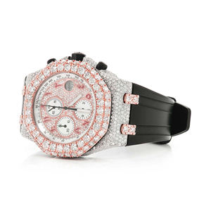 Luxury Fashion Hip Hop Stainless Steel Moissanite Iced Out Quartz <b>Watch</b> - Product Image 2