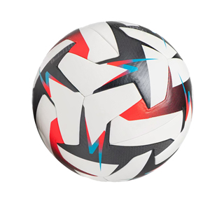 Balón de fútbol personalizable de PU con estampado de rayas coloridas Balón de partido de entrenamiento barato Logotipo personalizado Hecho Sialkot Pakistán Deportes de equipo - Product Image 5