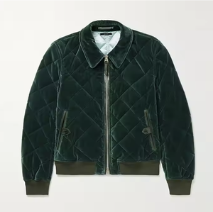 แจ็กเก็ตนักบินกำมะหยี่สีน้ำตาลแดงดีไซน์ขนสัตว์แจ็คเก็ตกำมะหยี่สั่งทำได้ - Product Image 5