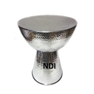 Mesa de centro ecológica de forma y tamaño personalizados con acabado plateado y superficie de madera y mármol en tamaño grande para uso en bodas. - Product Image 2